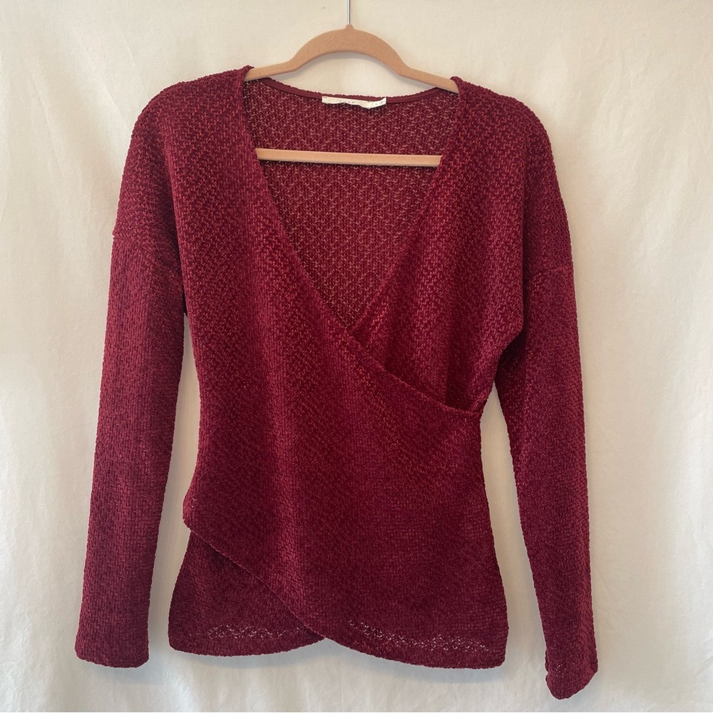 Lush Size Small Wine Wrap Top